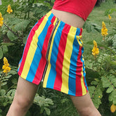Gestreifter Rock mit elastischer Taille